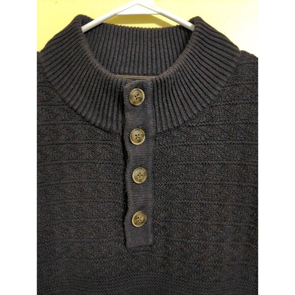 Nice Tommy Bahama Sorrento Beach 1/4 Button Mock Sweater Men's X-Large XL Black - Picture 5 of 9